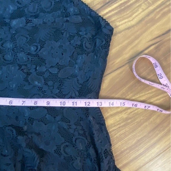 Black Mini Dress Halter Semi Formal Cocktail Lace Fit and Flare Size Small - Picture 8 of 8